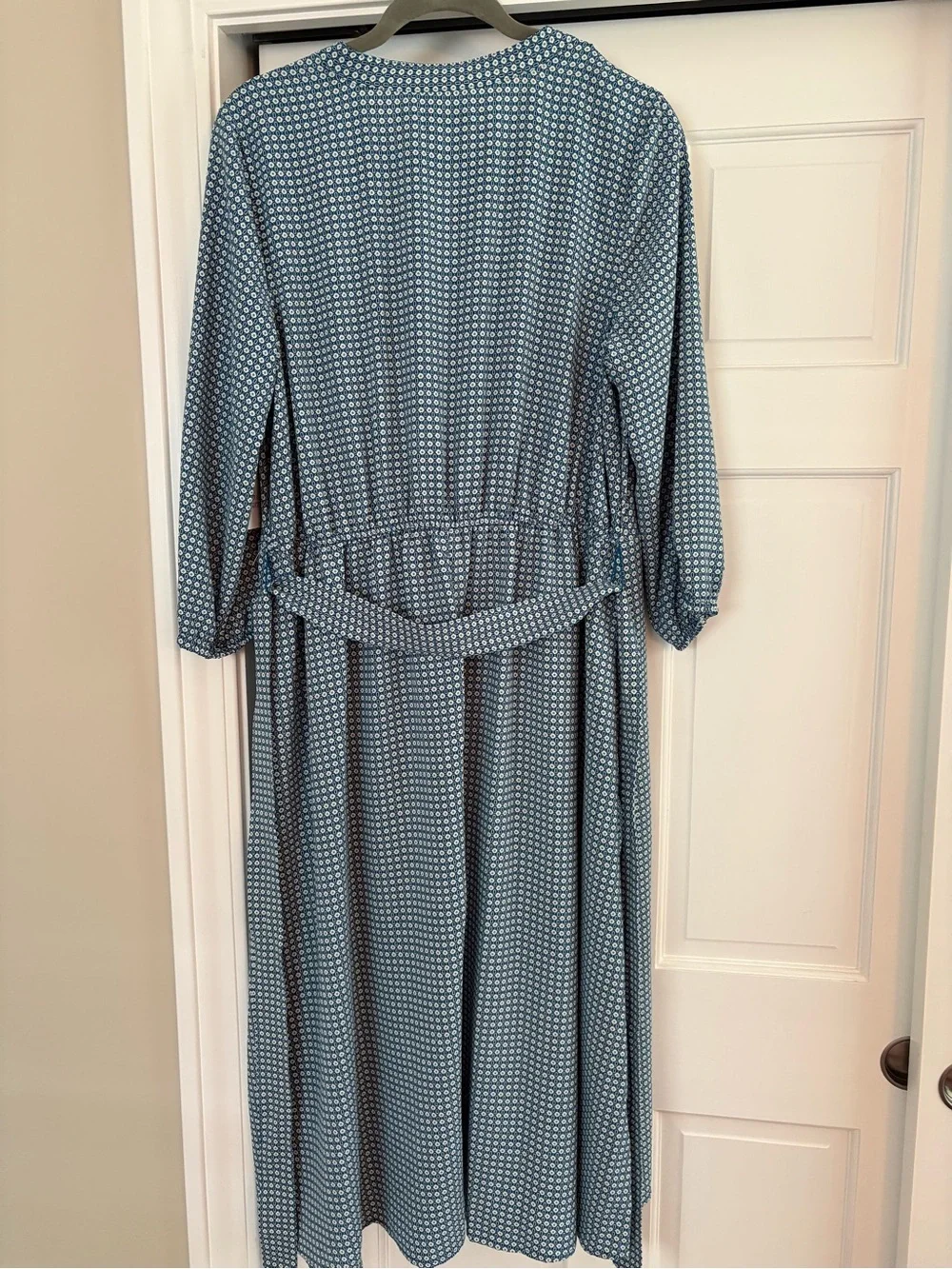 Croft & Barrow Teal & White Print Midi Dress